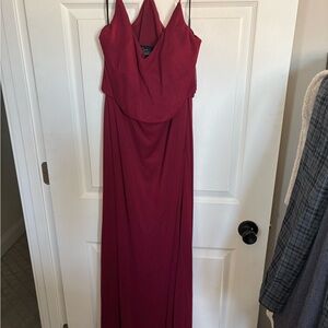 Elegant Burgundy/Red Evening Wedding Guest Gown